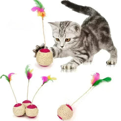 Sisal Cat Scratching Ball – Interactive Training Toy for Kittens