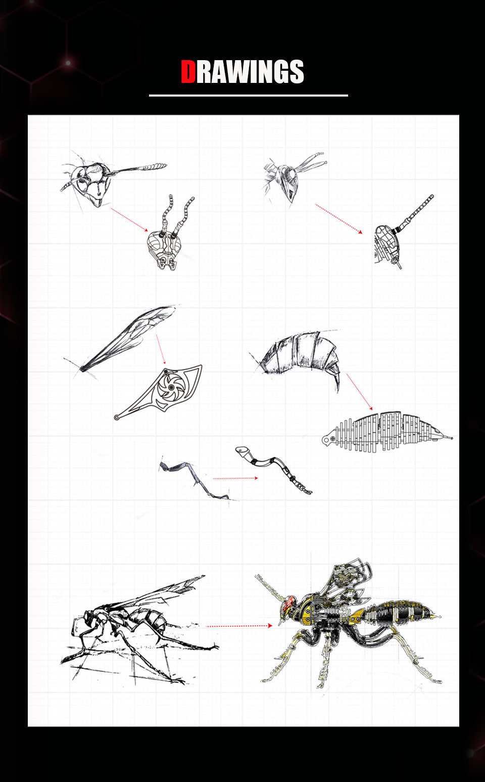 3D mechanical metal wasp Assembly kit - onlinemegasale.com 3D mechanical metal wasp Assembly kit - onlinemegasale.com