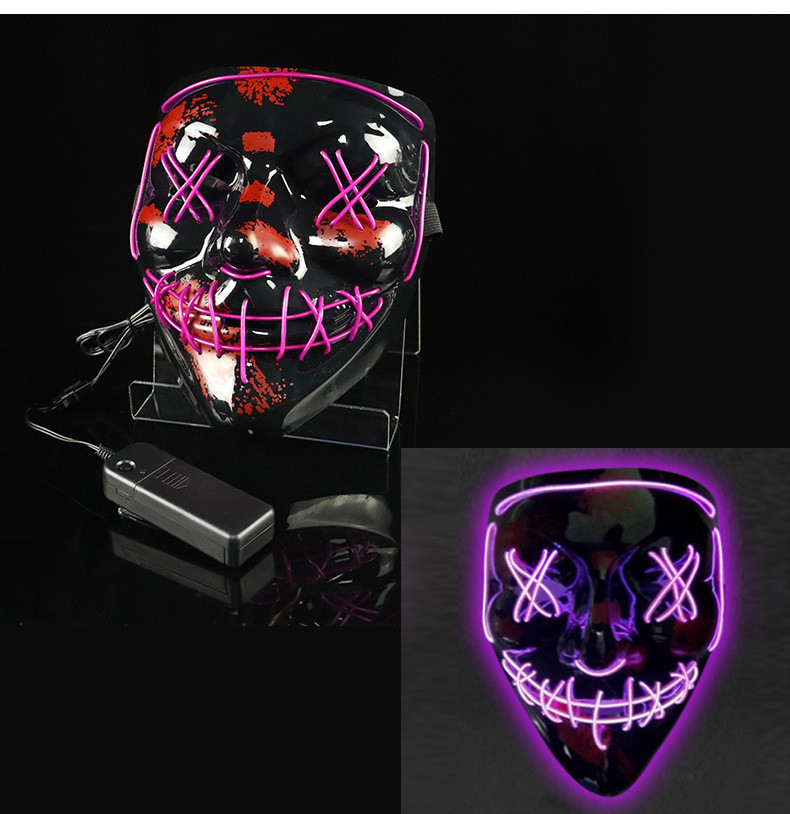 Glowing Mask LED Mask Halloween Clown Funny Bundy - onlinemegasale.com
