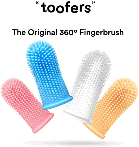 Set of 2. 360º Dog Finger Toothbrush Ergonomic Design - onlinemegasale.com