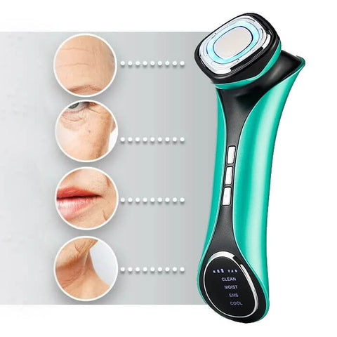 Vibrating Facial Massager With Red Light Therapy - onlinemegasale.com
