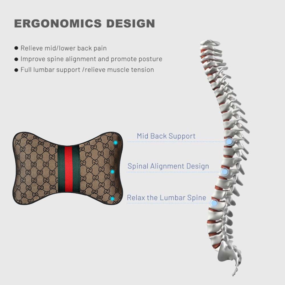 Deluxe Designer Pattern Charming Coffee NeckRest & BackRest Cushion - onlinemegasale.com