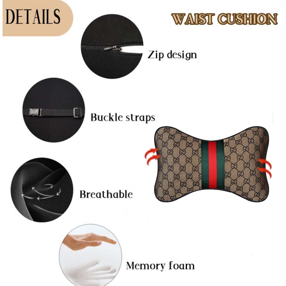 Deluxe Designer Pattern Charming Coffee NeckRest & BackRest Cushion - onlinemegasale.com