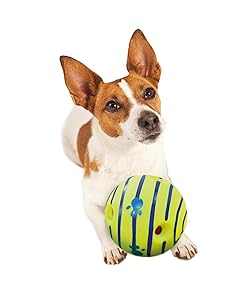 Wobble Giggle Ball - Interactive Dog Toy, Fun Giggle Sounds When Rolled or Shaken - onlinemegasale.com