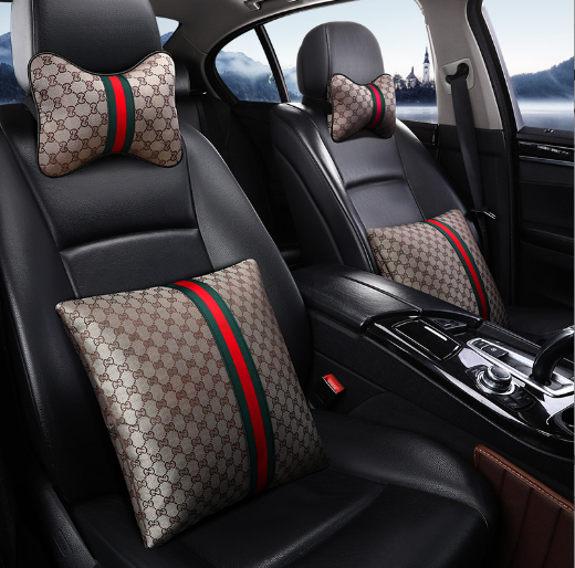 Deluxe Designer Pattern Charming Coffee NeckRest & BackRest Cushion - onlinemegasale.com