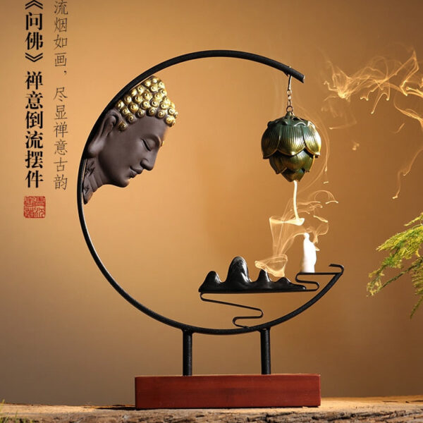 Modern Incense Burner Backflow Buddah Decor Incense Burner Waterfall Home Decor Quemador De Incienso Spiritual Decor BC50XL