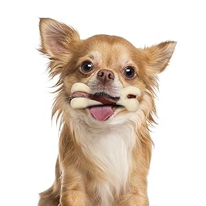 Tikaton Indestructible Dog Chew Toys Real Beef Flavor Durable Teething Bones for puppies