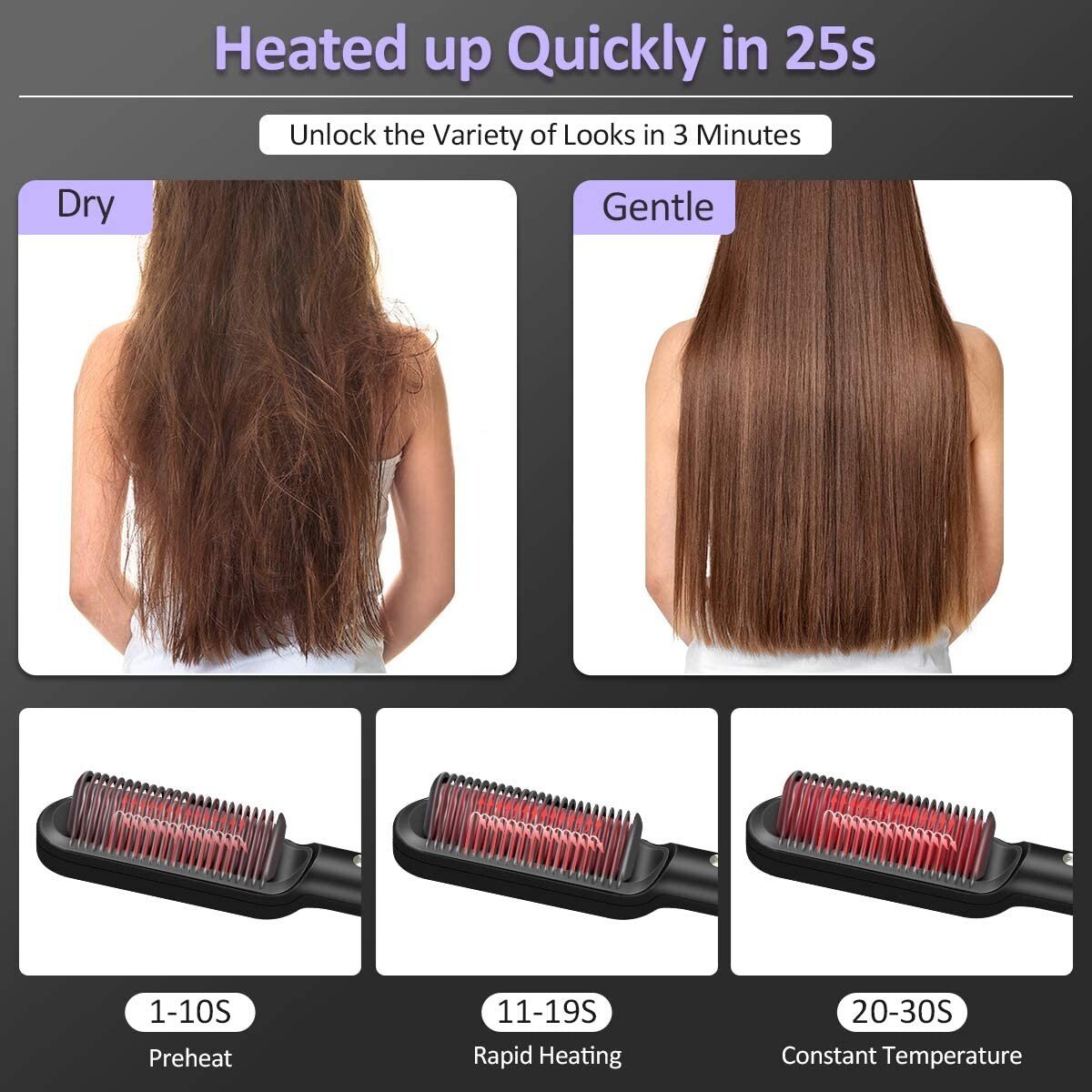 ✨49% OFF TODAY✨ Professional Hair Straightener Brush - onlinemegasale.com