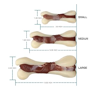 Tikaton Indestructible Dog Chew Toys Real Beef Flavor Durable Teething Bones for puppies