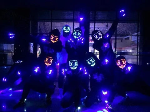 Halloween Party Cosplay LED Purge Mask - onlinemegasale.com