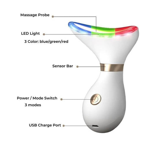 Radiant Skin with Ease Face & Neck LED Therapy, Double Chin Remover - onlinemegasale.com