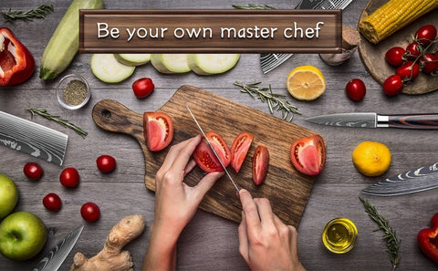 8 pcs Kitchen Knife Set - Professional Stainless Steel Chef Knife Set with Cover - onlinemegasale.com