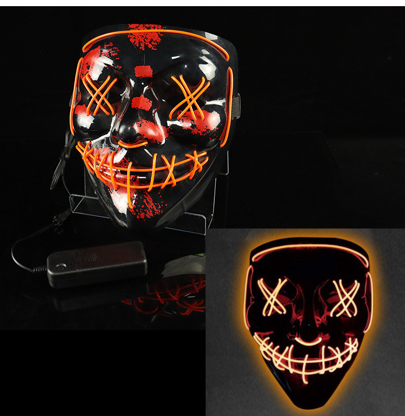 Glowing Mask LED Mask Halloween Clown Funny Bundy - onlinemegasale.com