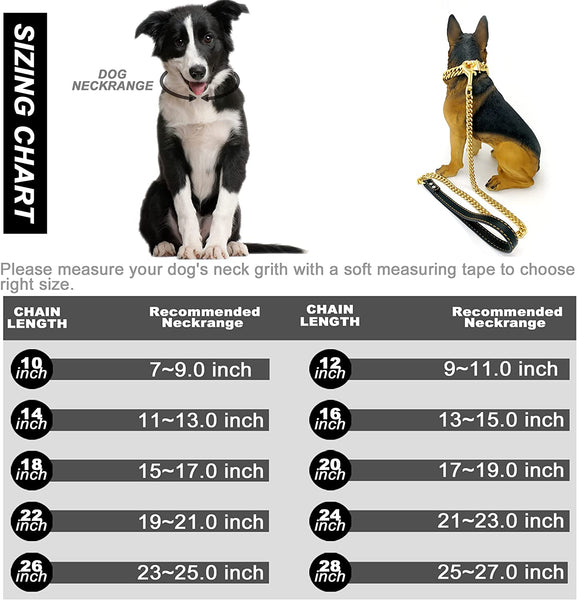 18K Gold Dog Chain Collar Cuban Link Heavy Duty Super Strong Chew Proof - onlinemegasale.com