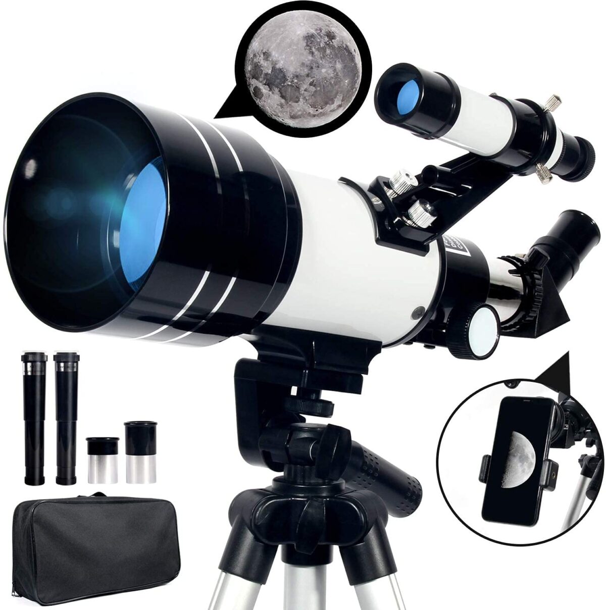 Professional HD 150X Space Astronomical Stellina Telescope with Tripod & Bag - onlinemegasale.com