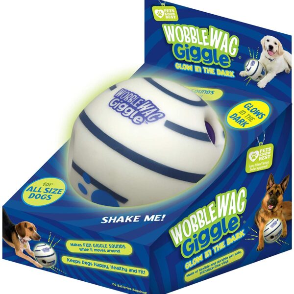 Wobble Giggle Ball - Interactive Dog Toy, Fun Giggle Sounds When Rolled or Shaken