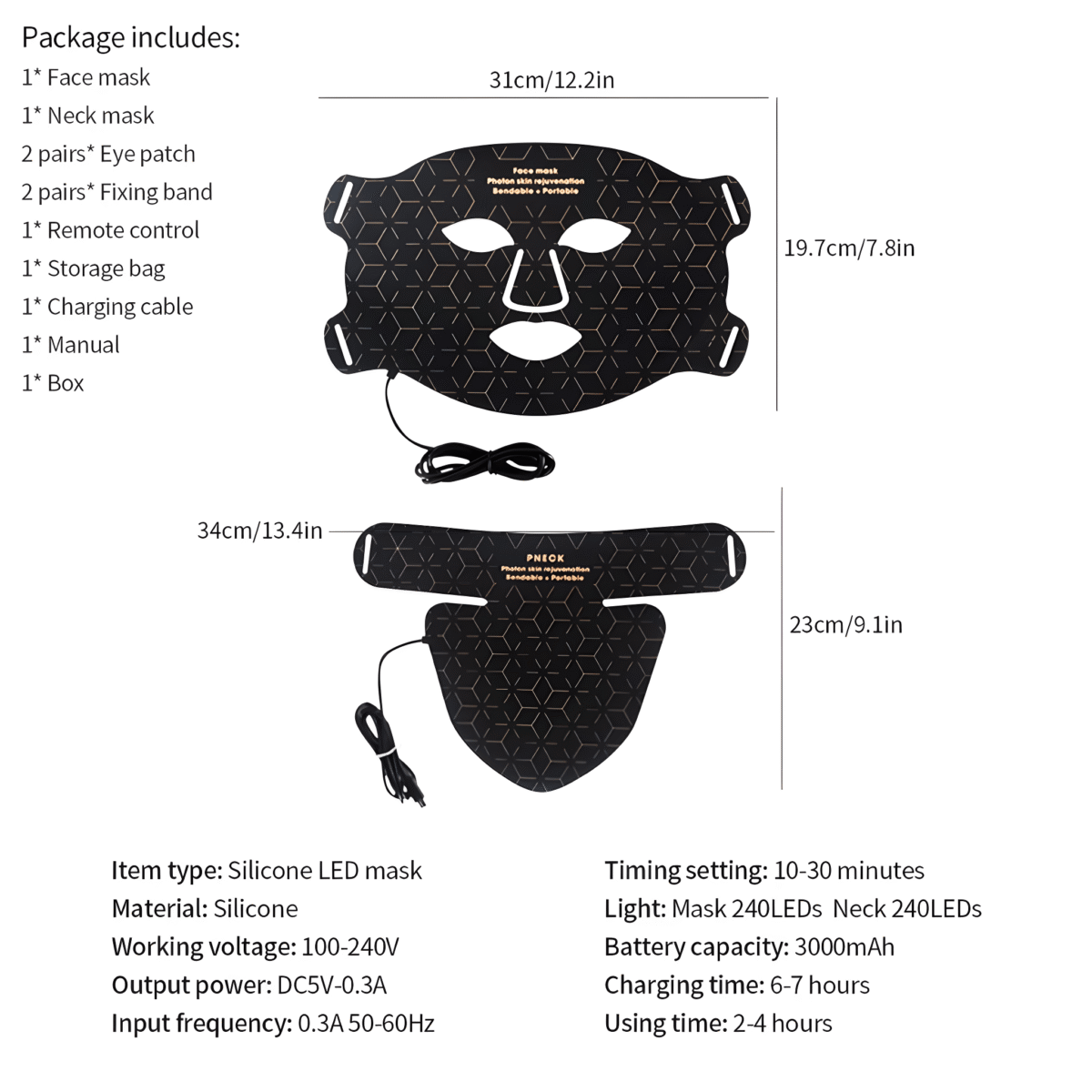 Silicone LED Facial Mask - onlinemegasale.com