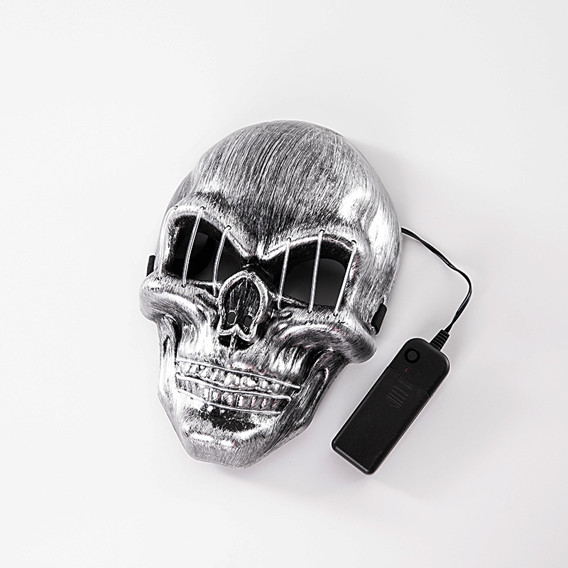 LED Halloween Face Mask Luminous Skull Cold Light Masks Dance Party Bar Disco Mask Accessories Gifts Halloween Masks - onlinemegasale.com
