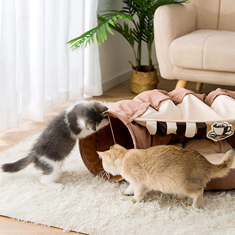 Cat Bed tunnel Collapsible 2-Hole Tube - onlinemegasale.com
