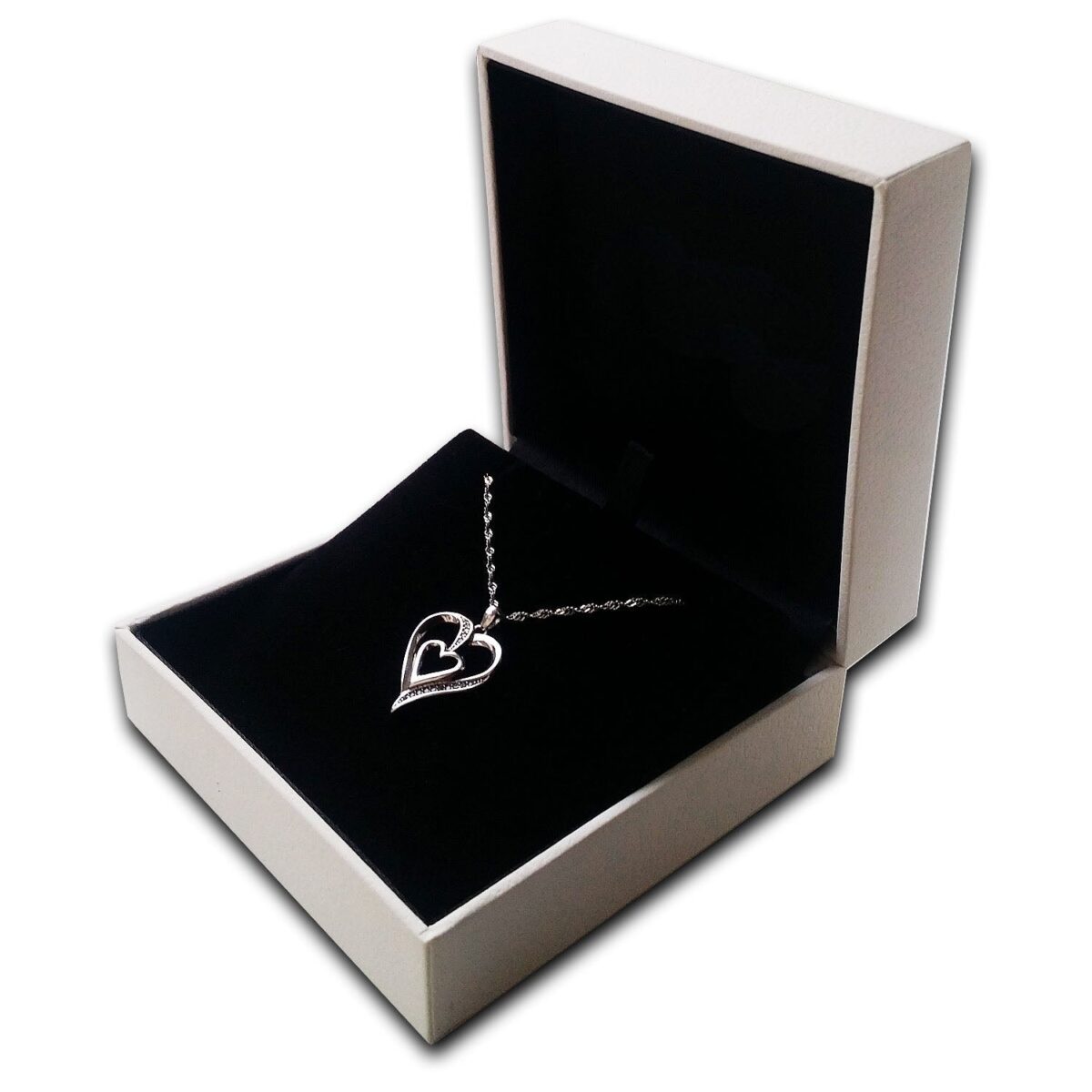 Double Heart Necklace - 925 Sterling Silver Jewellery Pendant - onlinemegasale.com
