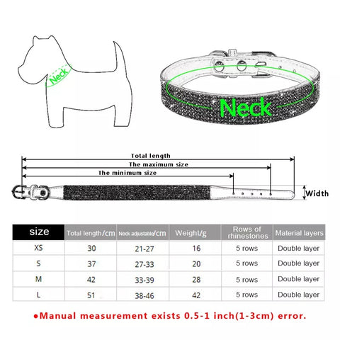 Crystal Rhinestone Reflective Dog Collar - onlinemegasale.com