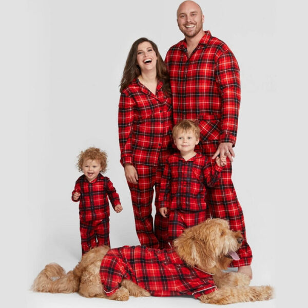 Christmas Matching Pajamas Plaid Cotton Family
