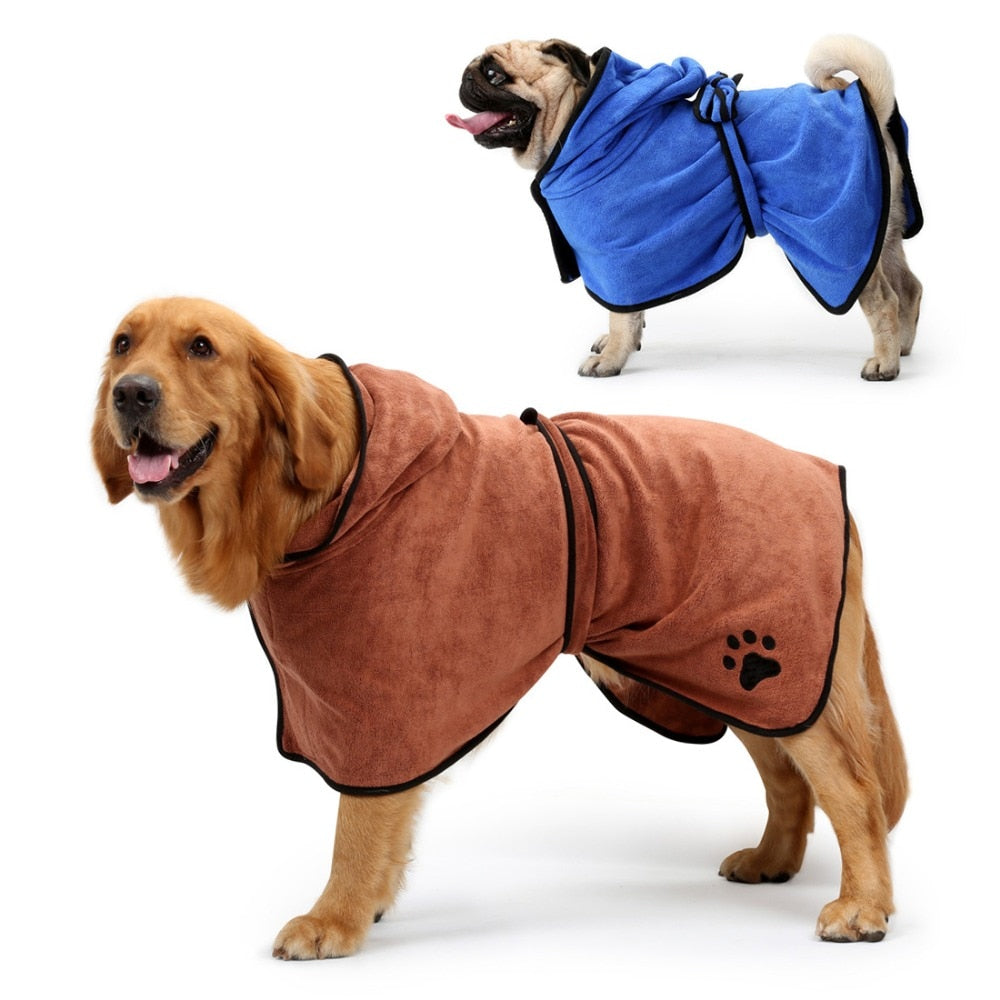 Dog Bathrobe Super Absorbent Bath Drying Towel - onlinemegasale.com