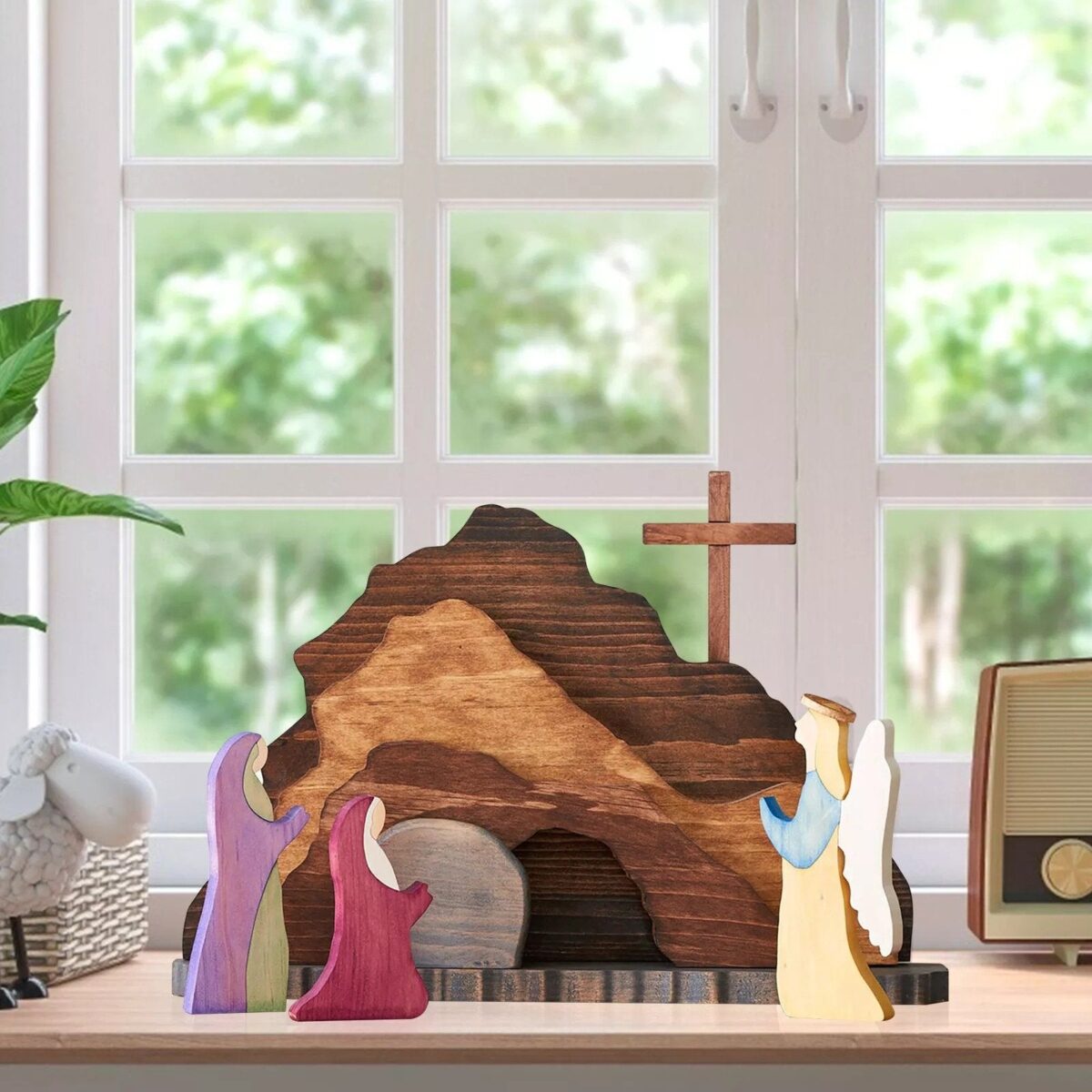 Easter Scene Wooden Decoration - onlinemegasale.com