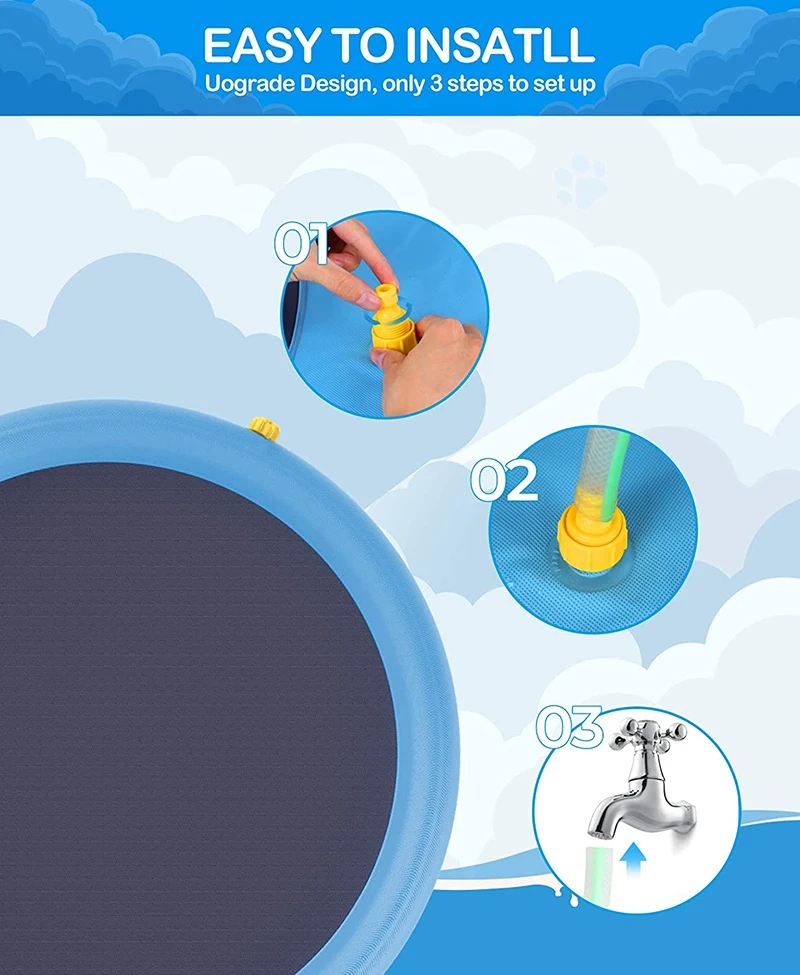 Pet Sprinkler Play Cooling Swimming Pool Inflatable Water Spray Tub Summer Cool Dog Bathtub - onlinemegasale.com