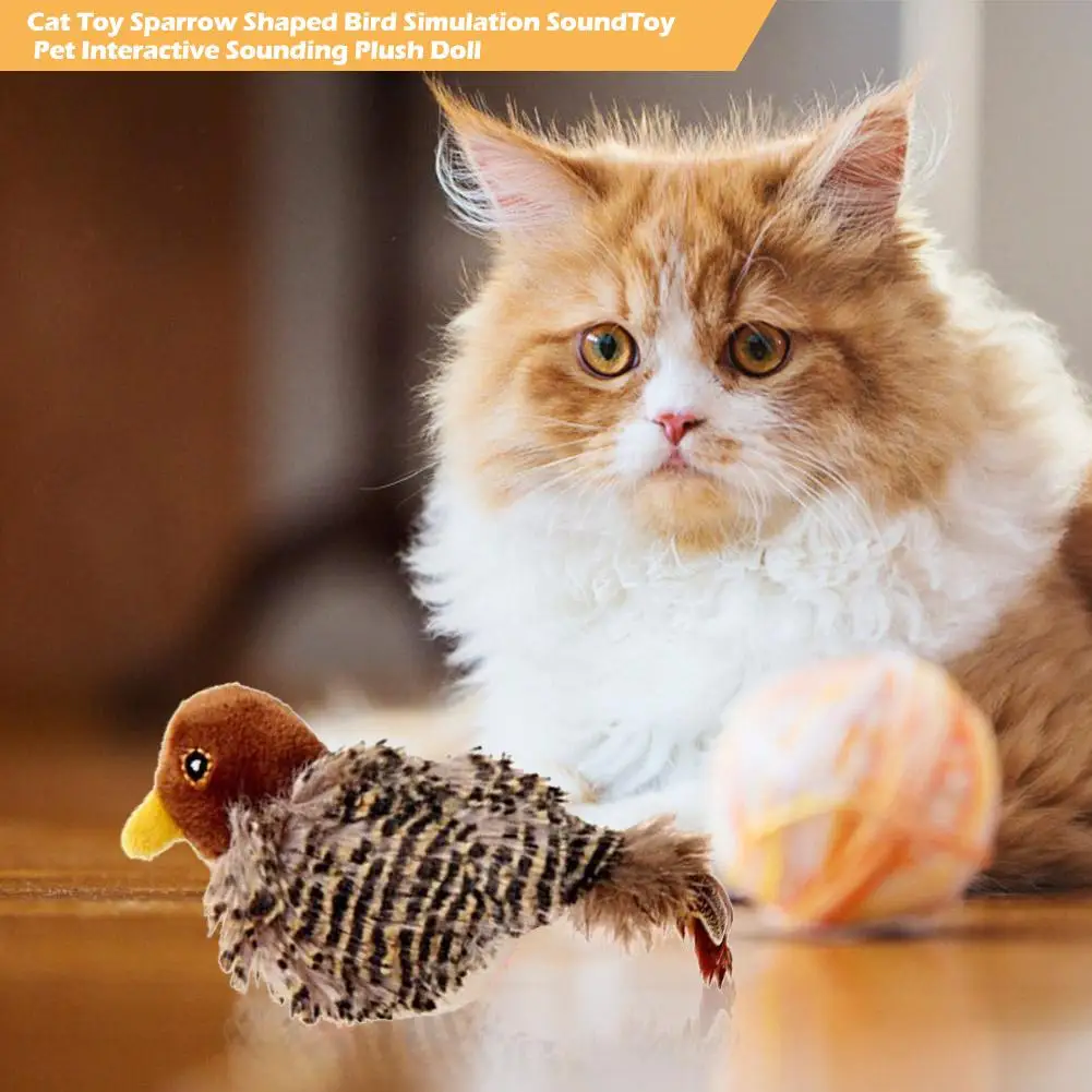 Singing Sparrow Shaped Bird Cat Toy - onlinemegasale.com