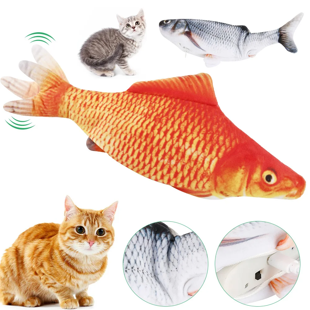 Electric Cat Toy 3D Fish USB Charging Simulation Fish Interactive Cat Toys - onlinemegasale.com