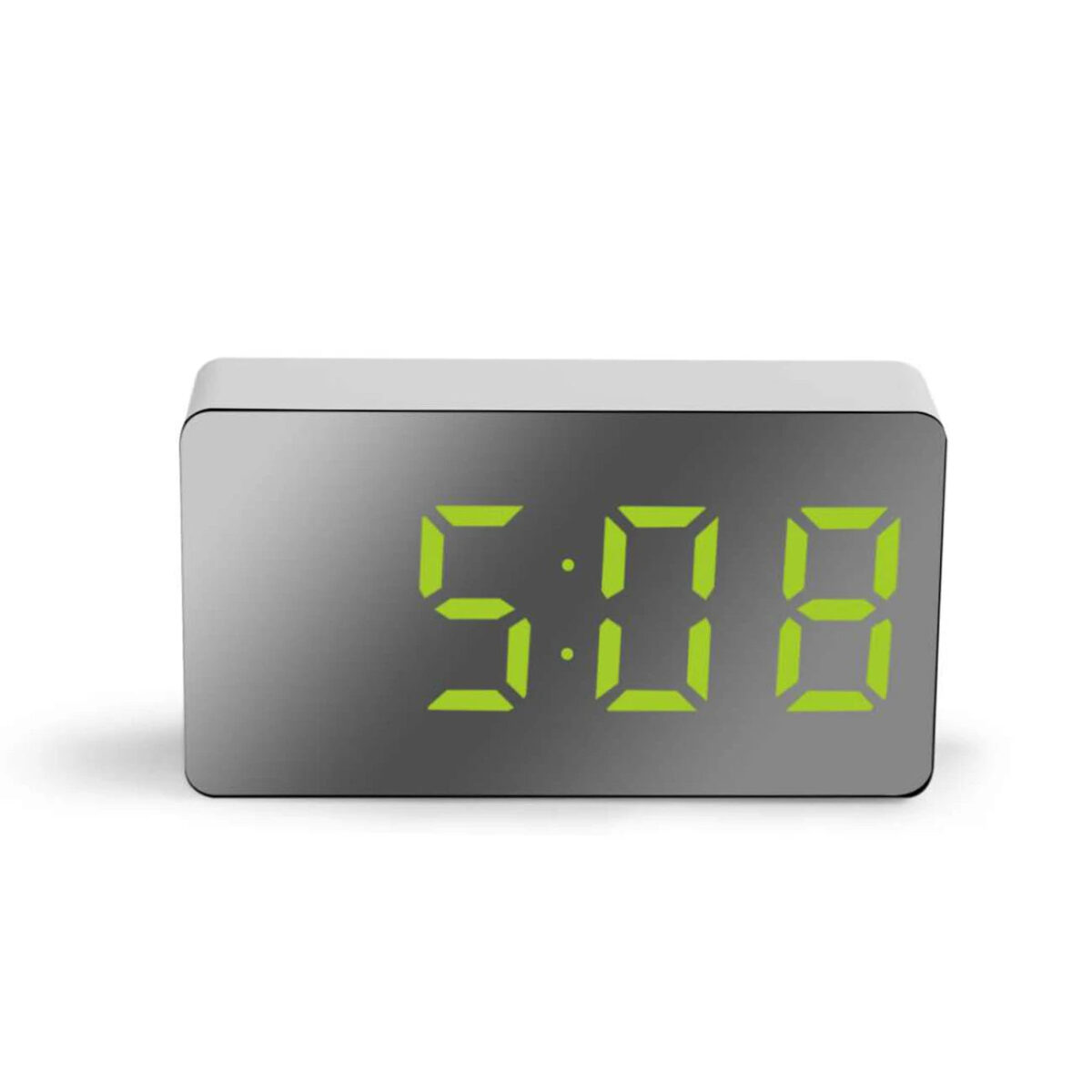 LED Digital Mirror Alarm Clock Mini Clock Multifunctional Snooze Display Time Night LCD Light Table Desktop USB 5v/No Battery - onlinemegasale.com