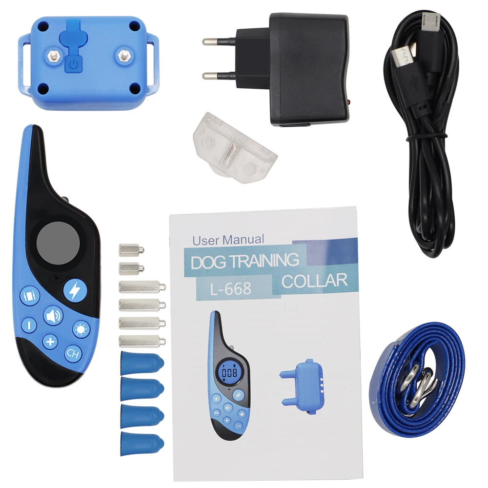 Waterproof Rechargeable Shock Sound Vibration Anti-Bark Remote Control Dog Training Collar - onlinemegasale.com