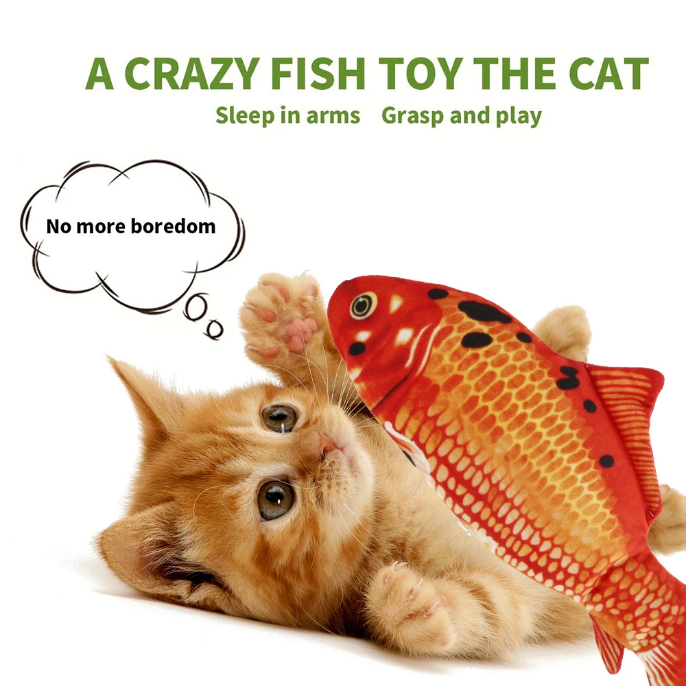 Electric Cat Toy 3D Fish USB Charging Simulation Fish Interactive Cat Toys - onlinemegasale.com