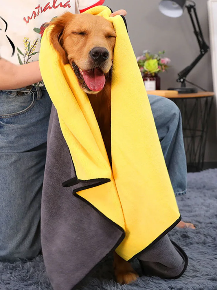 Pet Bath Super Absorbent Fiber Soft Quick-drying Bath Towel - onlinemegasale.com