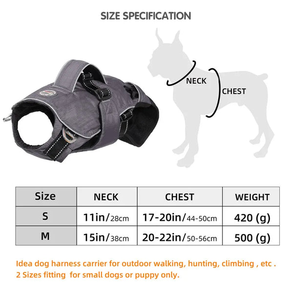 Dog Chest Carrier Harness Backpack with Walking Lead - onlinemegasale.com