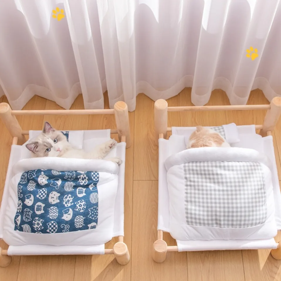 Heated Cat Bed Perch Cave Winter Wooden Sofa - onlinemegasale.com