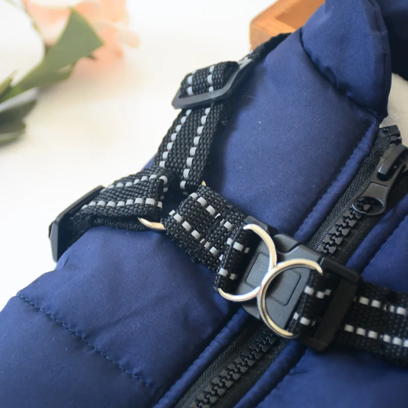 Waterproof Dog Warm Jacket with Built-in Harness - onlinemegasale.com