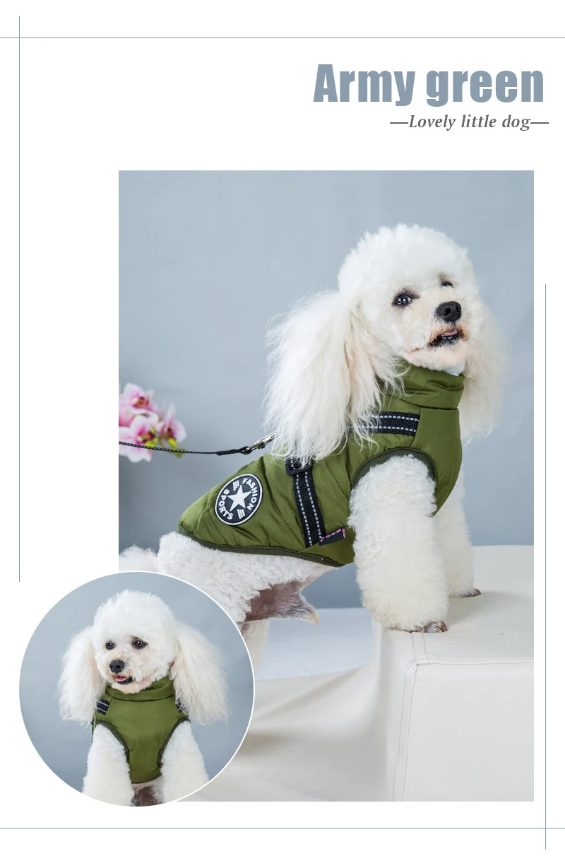 Waterproof Dog Warm Jacket with Built-in Harness - onlinemegasale.com