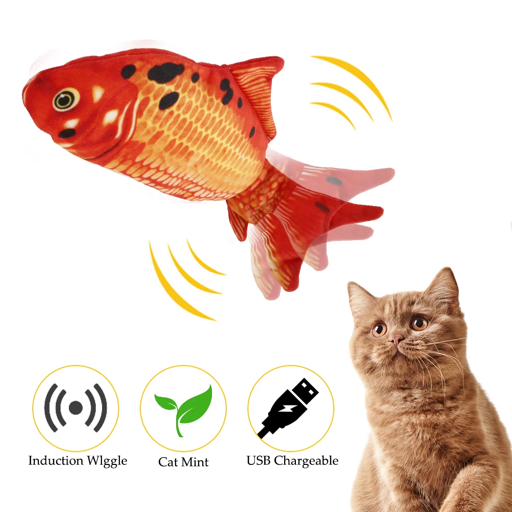 Electric Cat Toy 3D Fish USB Charging Simulation Fish Interactive Cat Toys - onlinemegasale.com