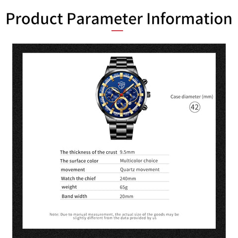 Deyros Luxury Quartz Men's Business Wristwatch - Stainless Steel Casual Watch - onlinemegasale.com