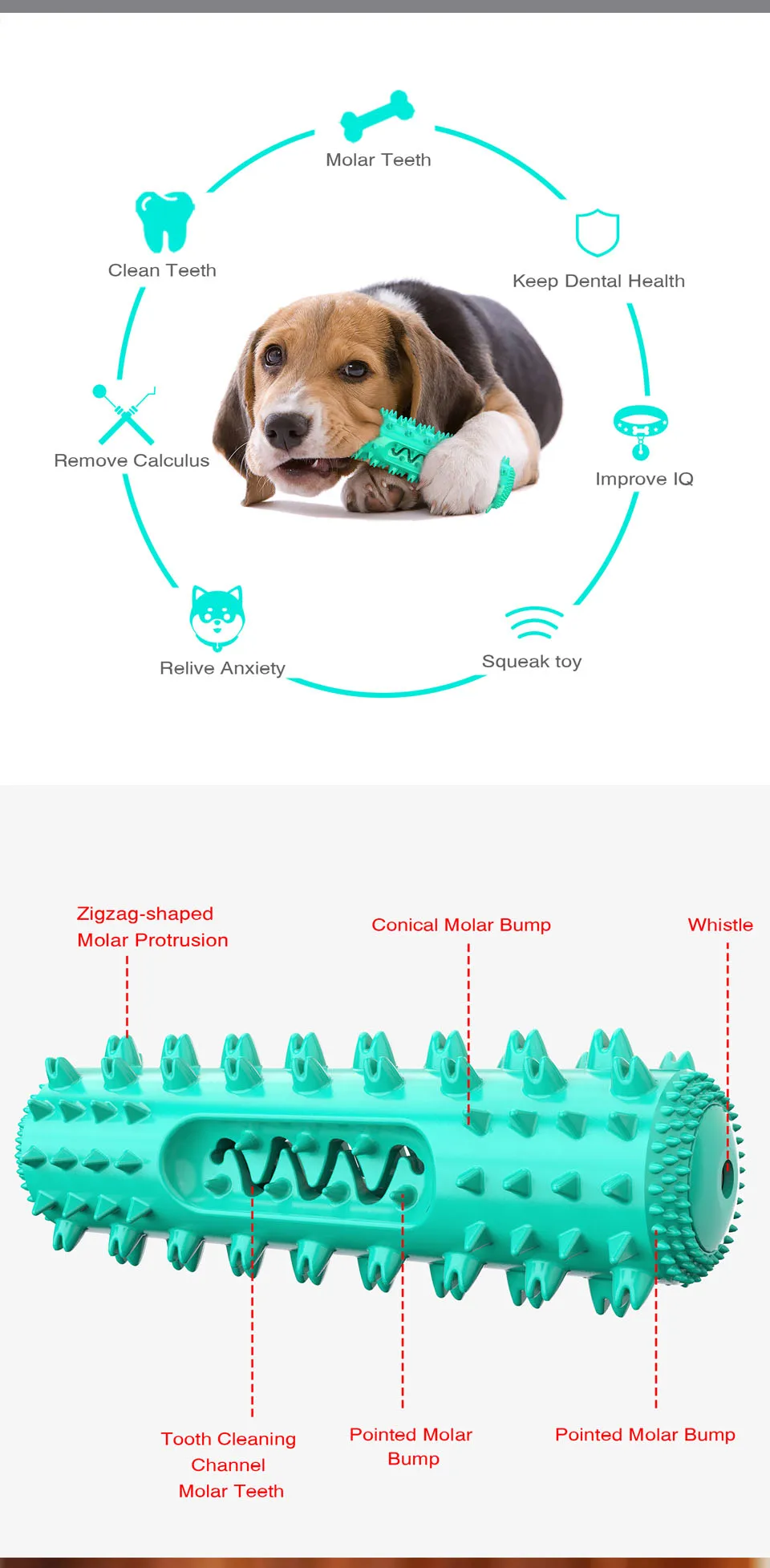 Dog Toothbrush Dental Care Molar Chewbrush - onlinemegasale.com