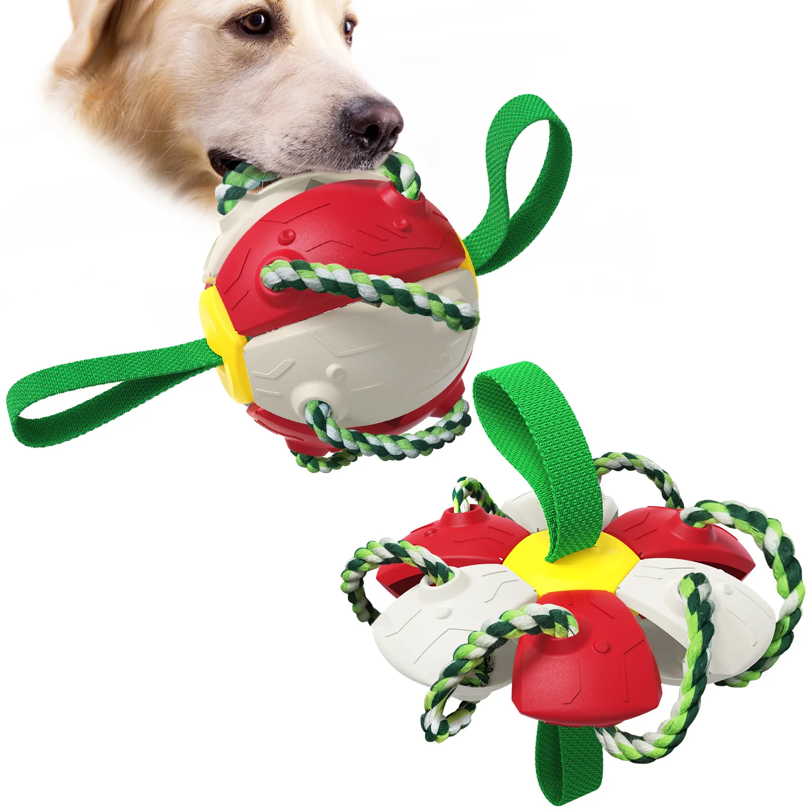 Interactive Dog Soccer Ball Toy with Durable Grab Tabs - onlinemegasale.com