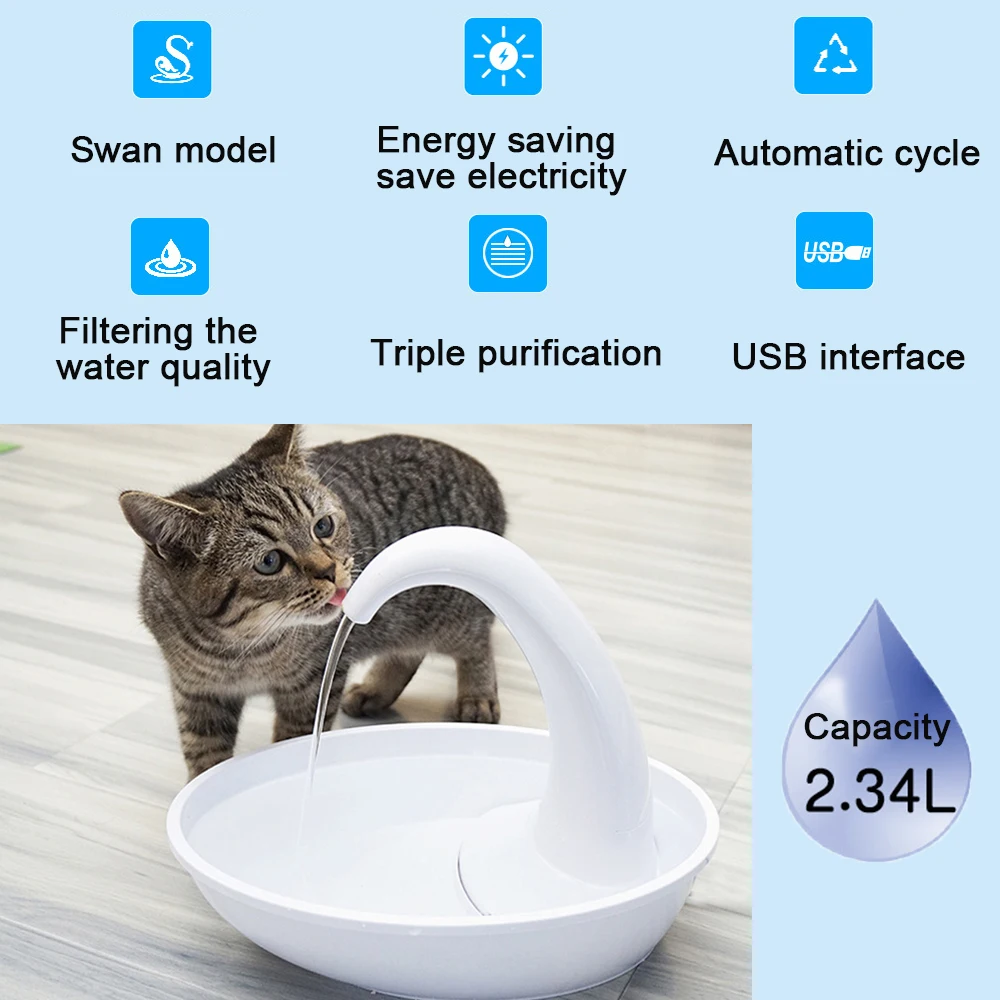 Quiet Automatic Water Fountain Pet Drinking Fountain Water Dispenser - onlinemegasale.com