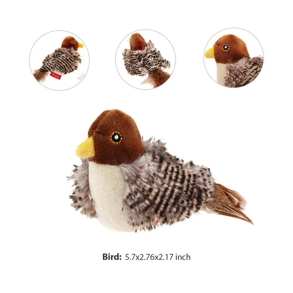 Singing Sparrow Shaped Bird Cat Toy - onlinemegasale.com