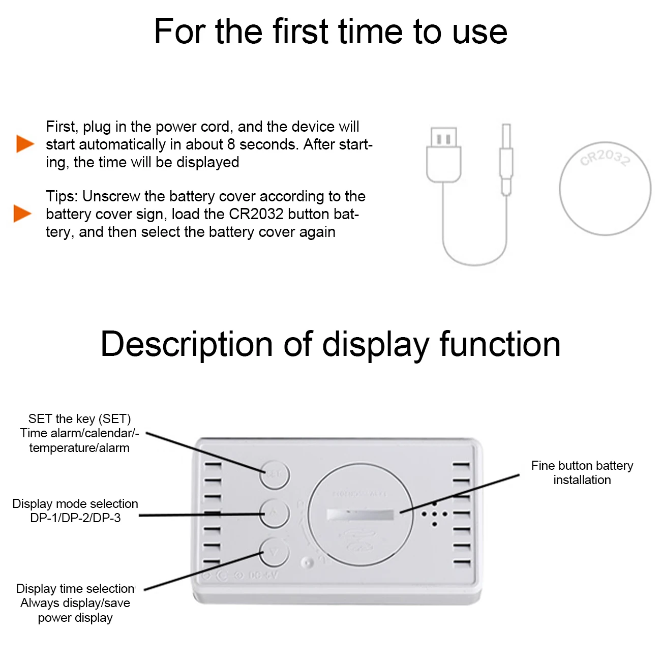 LED Digital Mirror Alarm Clock Mini Clock Multifunctional Snooze Display Time Night LCD Light Table Desktop USB 5v/No Battery - onlinemegasale.com