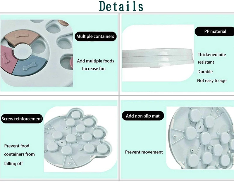 Interactive Food Feeder Slowly Eating Dispenser Non-Slip Bowl Dog Puzzle Toy - onlinemegasale.com