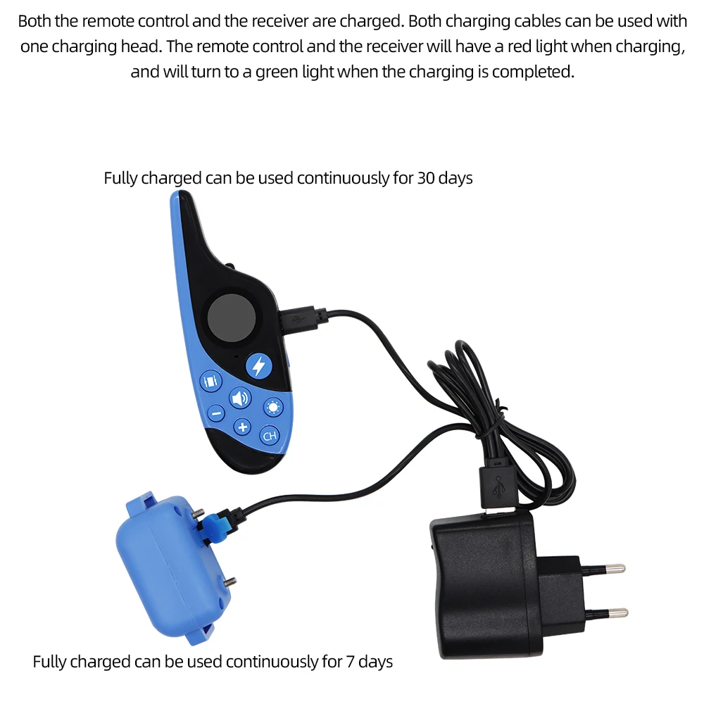 Waterproof Rechargeable Shock Sound Vibration Anti-Bark Remote Control Dog Training Collar - onlinemegasale.com