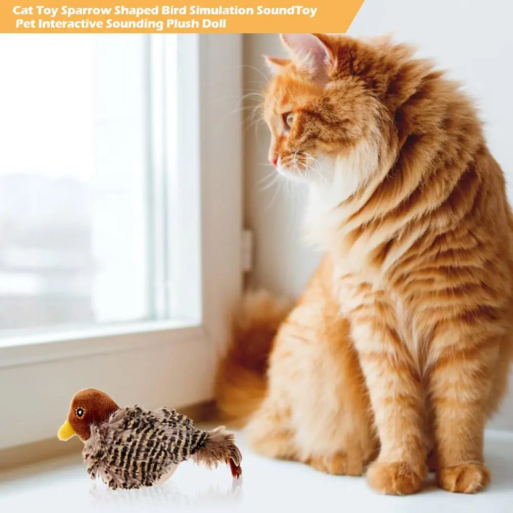 Singing Sparrow Shaped Bird Cat Toy - onlinemegasale.com