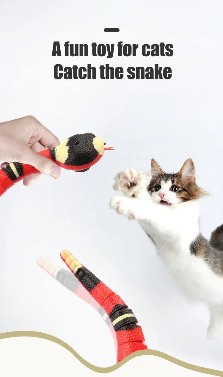 Interactive Cat Electric Snake Toy - onlinemegasale.com